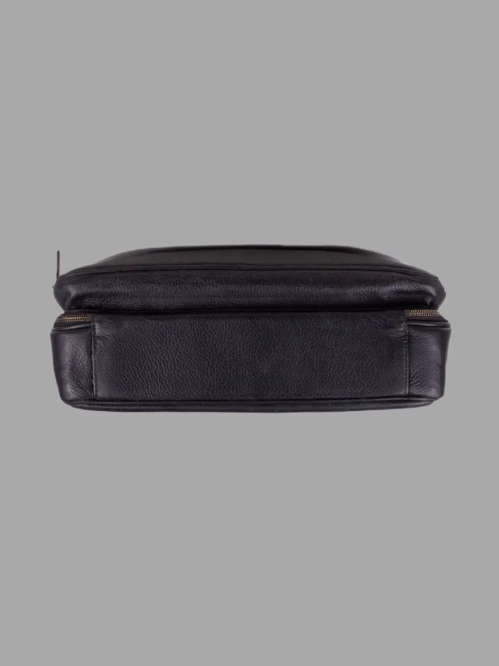 ZEGNA Black Pebble Grain Leather Briefcase Business Laptop Bag Made in Italy